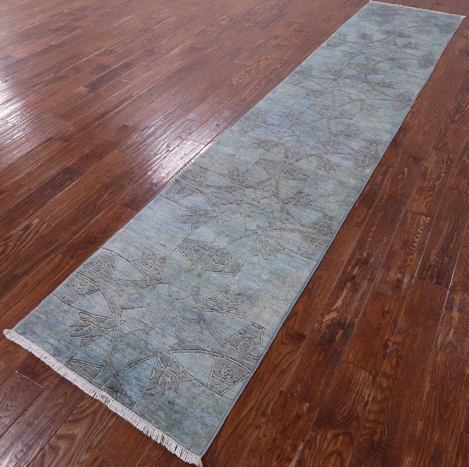 Full Pile Overdyed Hand Knotted Wool Runner Rug - 2' 7" X 12' 7" - Golden Nile