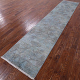 Full Pile Overdyed Hand Knotted Wool Runner Rug - 2' 7" X 12' 7" - Golden Nile