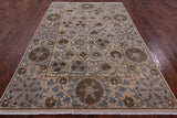 Ivory William Morris Handmade Wool Rug - 6' 3" X 9' 4" - Golden Nile