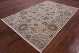 Ivory William Morris Handmade Wool Rug - 6' 3" X 9' 4" - Golden Nile