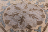 Ivory William Morris Handmade Wool Rug - 6' 3" X 9' 4" - Golden Nile