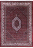 Red Persian Bijar Hand Knotted Wool & Silk Rug - 8' 1" X 11' 8" - Golden Nile
