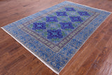 Grey William Morris Handmade Wool Rug - 6' 2" X 9' 0" - Golden Nile