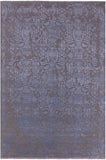 Grey Modern Hand Knotted Wool & Silk Rug - 6' 1" X 9' 1" - Golden Nile