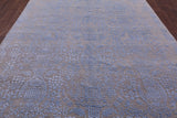 Grey Modern Hand Knotted Wool & Silk Rug - 6' 1" X 9' 1" - Golden Nile