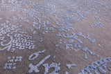 Grey Modern Hand Knotted Wool & Silk Rug - 6' 1" X 9' 1" - Golden Nile