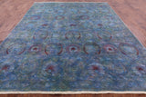 Blue Full Pile Overdyed Handmade Wool Rug - 8' 10" X 11' 6" - Golden Nile