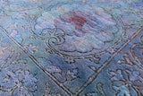 Blue Full Pile Overdyed Handmade Wool Rug - 8' 10" X 11' 6" - Golden Nile