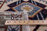Ivory Super Kazak Hand Knotted Wool Rug - 4' 10" X 7' 6" - Golden Nile