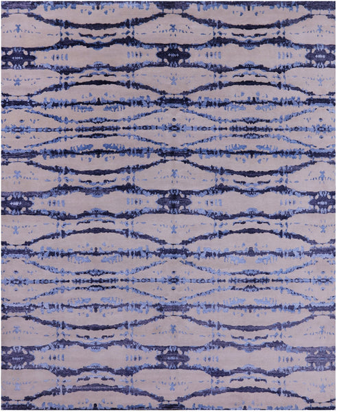 Modern Handmade Wool & Silk Rug - 8' 3" X 10' 1" - Golden Nile
