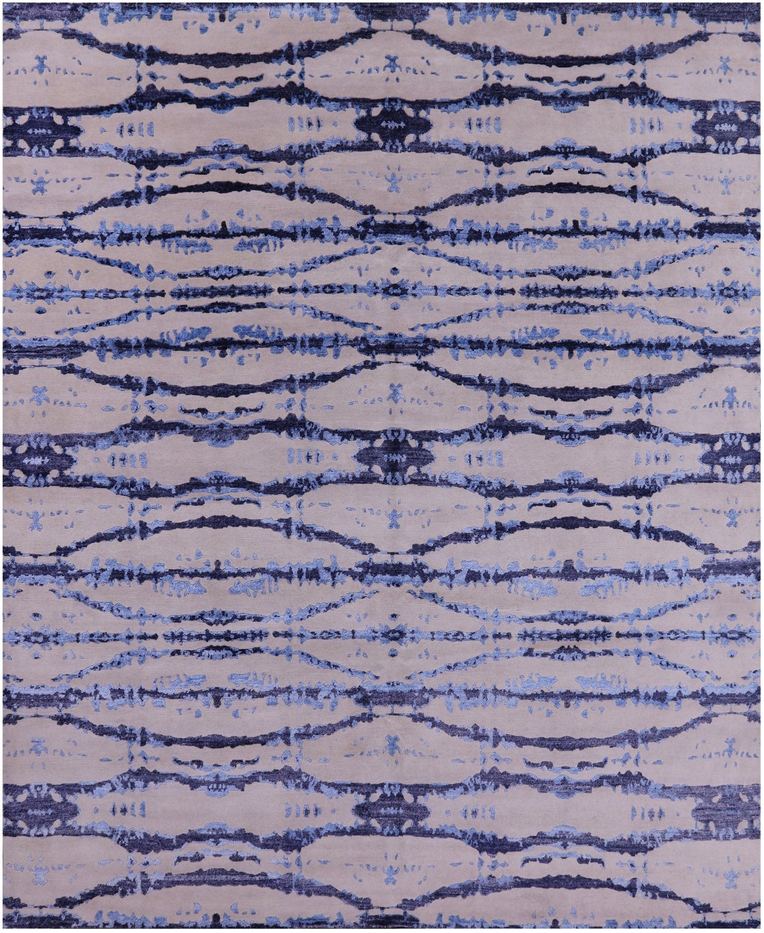 Modern Handmade Wool & Silk Rug - 8' 3" X 10' 1" - Golden Nile