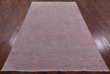 Grey Modern Hand Knotted Wool & Silk Rug - 5' 1" X 8' 4" - Golden Nile