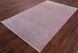 Grey Modern Hand Knotted Wool & Silk Rug - 5' 1" X 8' 4" - Golden Nile