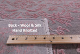 Grey Modern Hand Knotted Wool & Silk Rug - 5' 1" X 8' 4" - Golden Nile