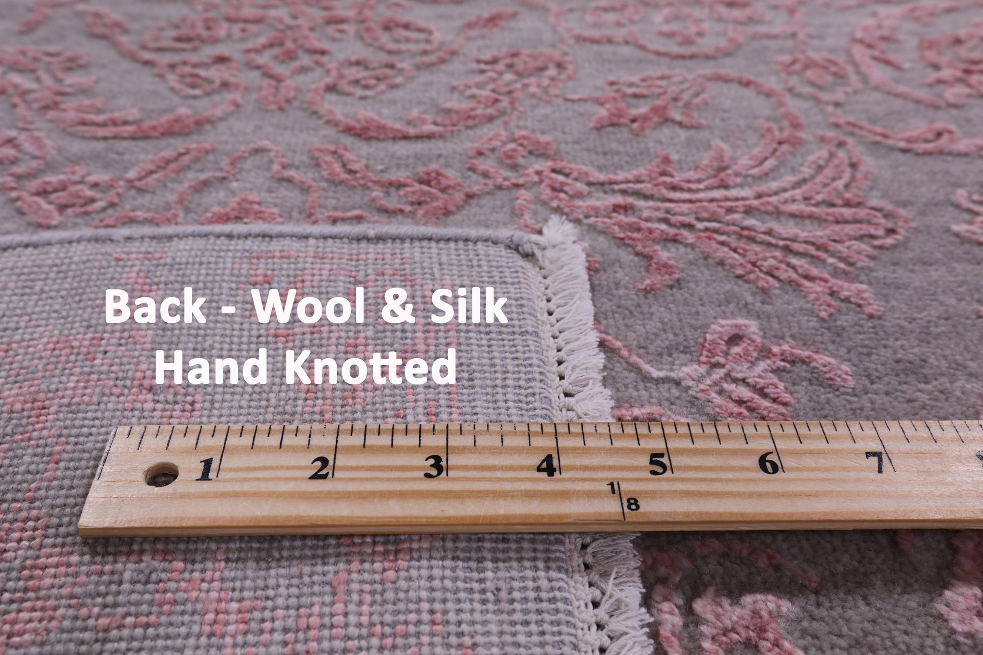 Grey Modern Hand Knotted Wool & Silk Rug - 5' 1" X 8' 4" - Golden Nile