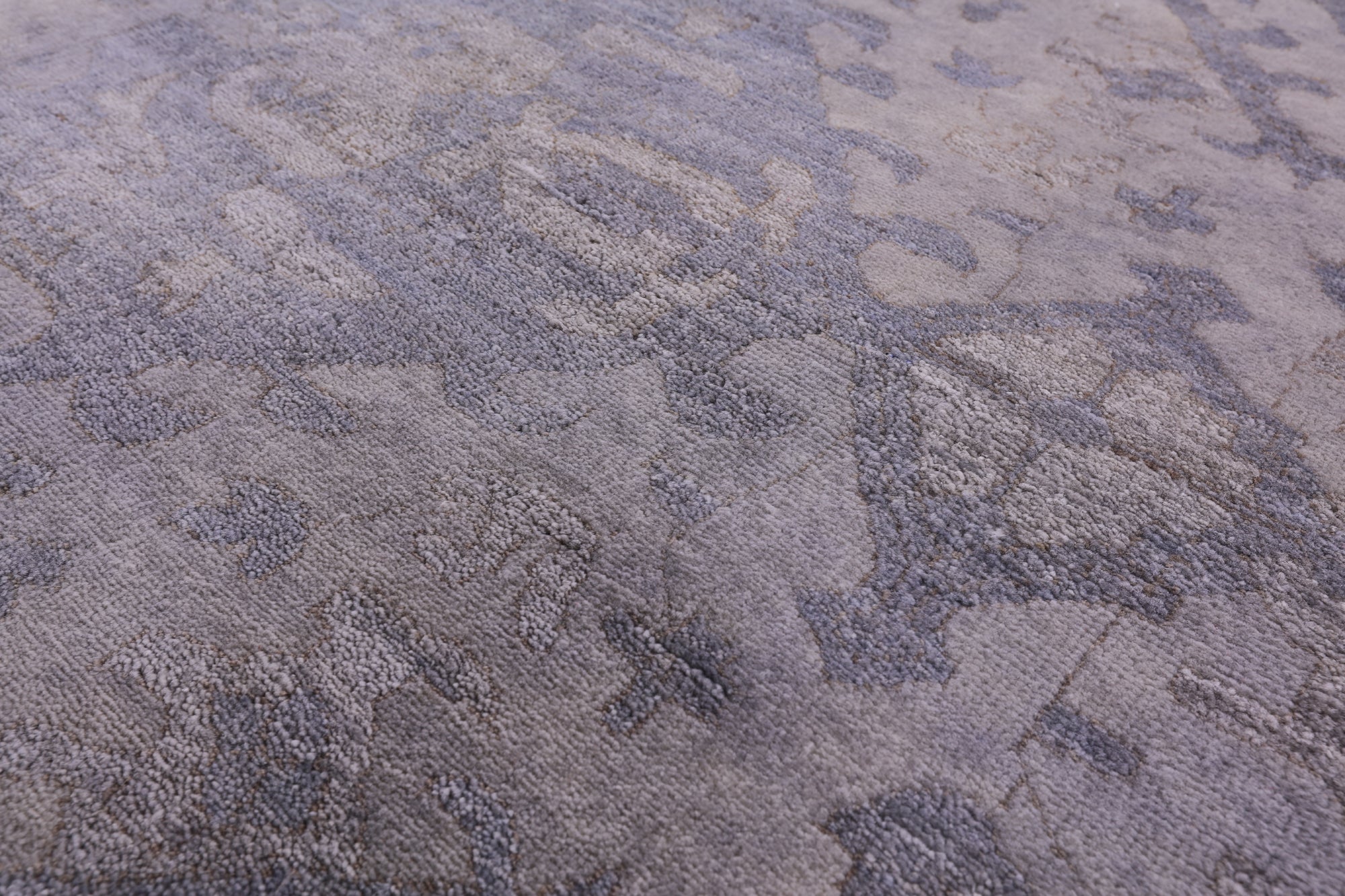 Grey Full Pile Overdyed Handmade Wool Rug - 6' 1" X 8' 10" - Golden Nile