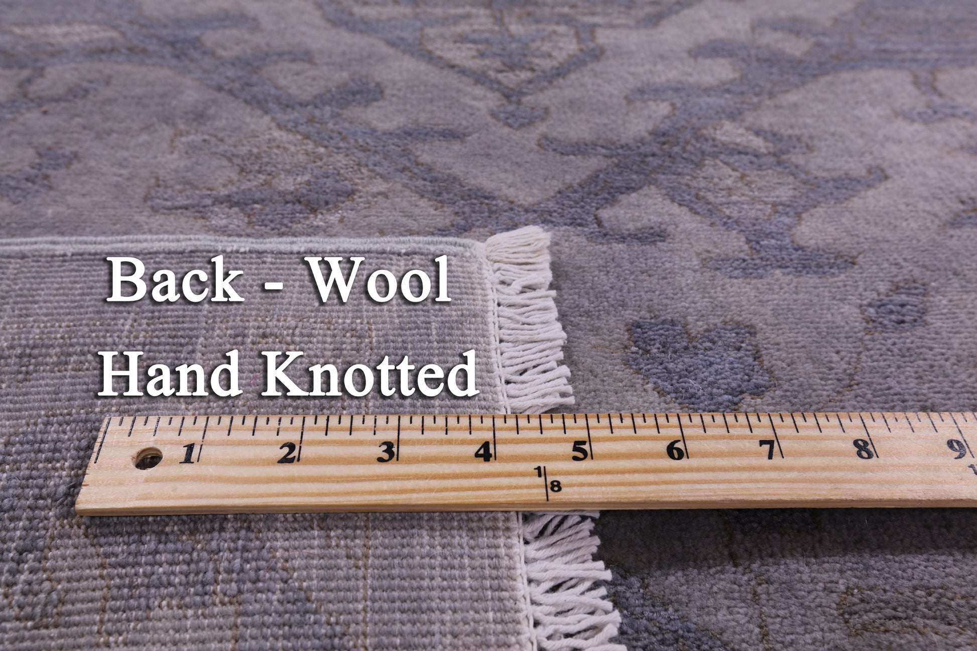 Grey Full Pile Overdyed Handmade Wool Rug - 6' 1" X 8' 10" - Golden Nile