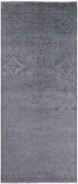 Full Pile Overdyed Hand Knotted Wool Rug - 5' 3" X 12' 1" - Golden Nile