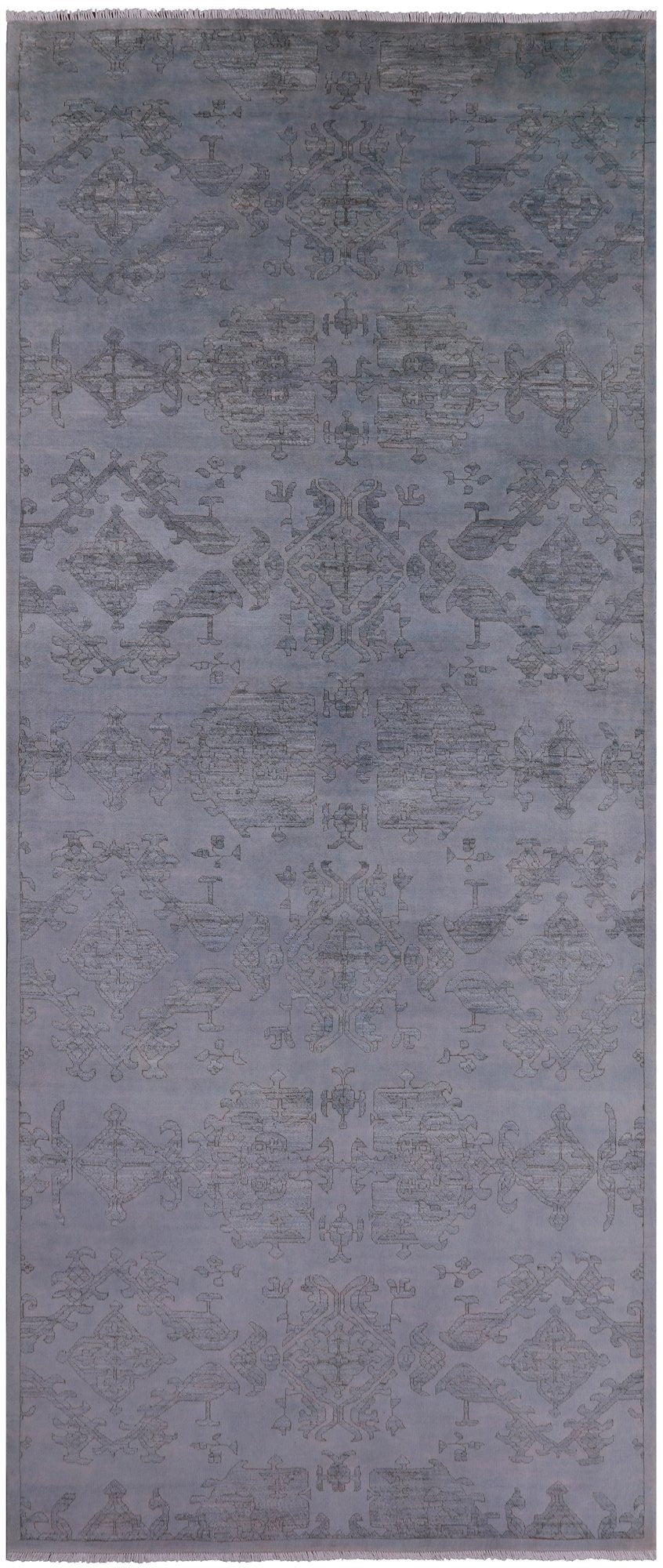 Full Pile Overdyed Hand Knotted Wool Rug - 5' 3" X 12' 1" - Golden Nile