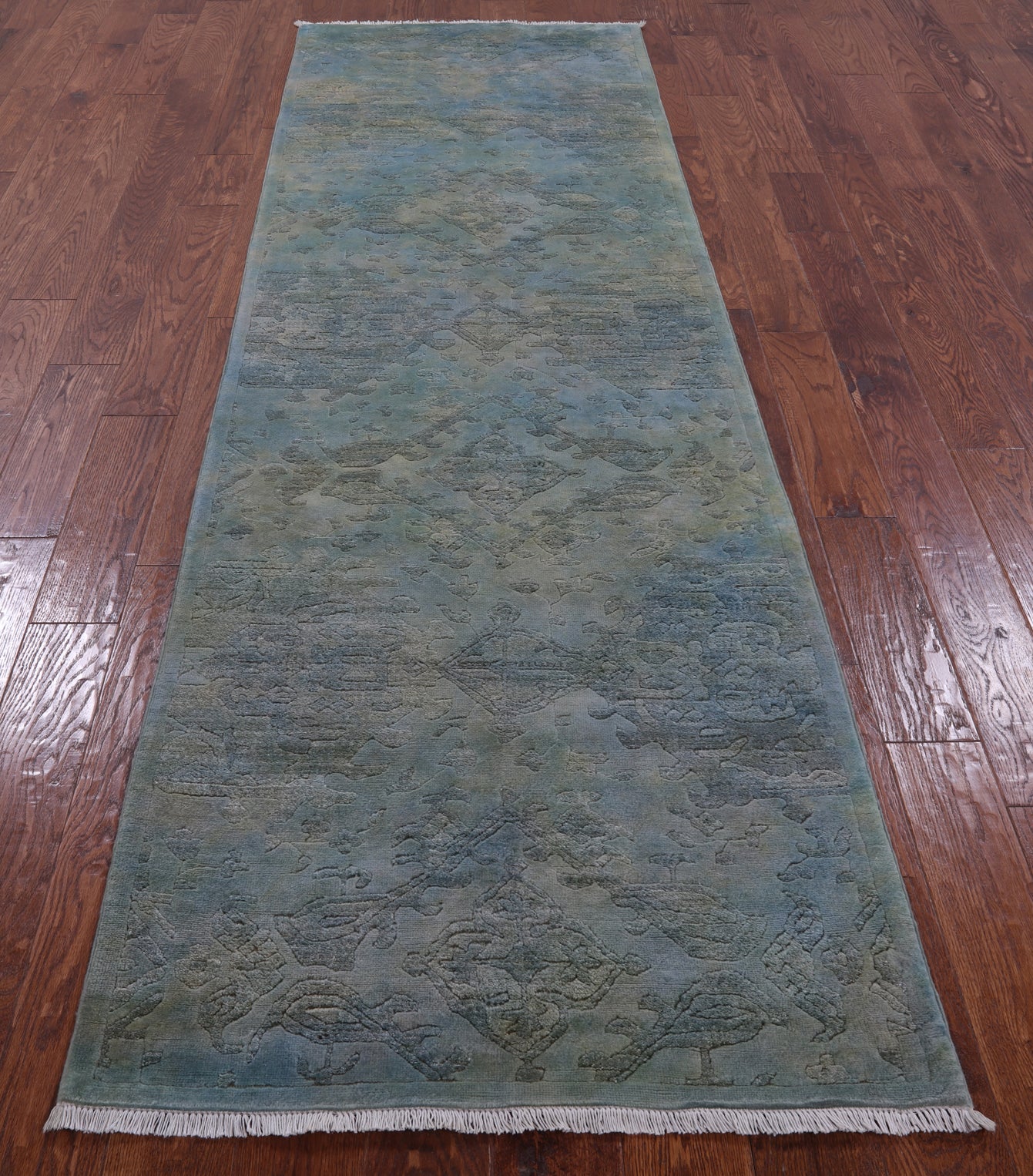 Full Pile Overdyed Hand Knotted Wool Runner Rug - 3' 0" X 10' 0" - Golden Nile