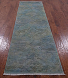 Full Pile Overdyed Hand Knotted Wool Runner Rug - 3' 0" X 10' 0" - Golden Nile