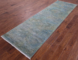 Full Pile Overdyed Hand Knotted Wool Runner Rug - 3' 0" X 10' 0" - Golden Nile