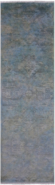 Full Pile Overdyed Hand Knotted Wool Runner Rug - 3' 0" X 10' 0" - Golden Nile