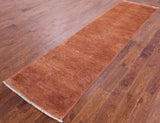 Full Pile Overdyed Hand Knotted Wool Runner Rug - 2' 7" X 10' 2" - Golden Nile