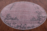 Grey Round Modern Hand Knotted Wool & Silk Rug - 10' 0" X 10' 0" - Golden Nile