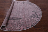 Grey Round Modern Hand Knotted Wool & Silk Rug - 10' 0" X 10' 0" - Golden Nile