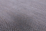Grey Savannah Grass Hand Knotted Wool & Silk Rug - 8' 1" X 10' 3" - Golden Nile