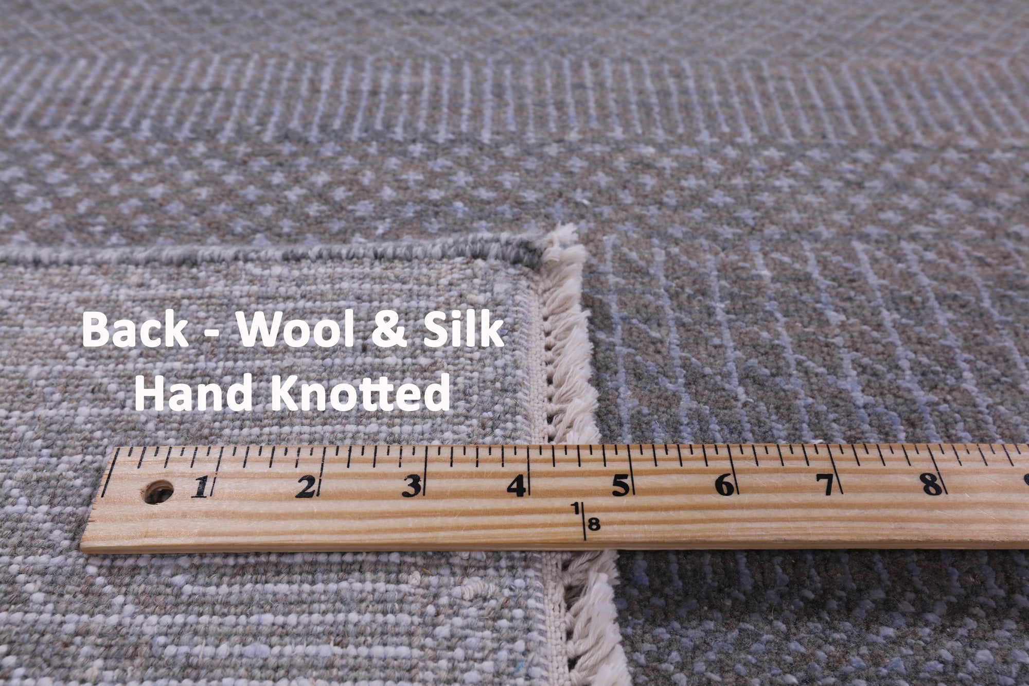 Grey Savannah Grass Hand Knotted Wool & Silk Rug - 8' 1" X 10' 3" - Golden Nile