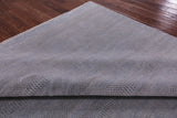 Grey Savannah Grass Hand Knotted Wool & Silk Rug - 8' 1" X 10' 3" - Golden Nile