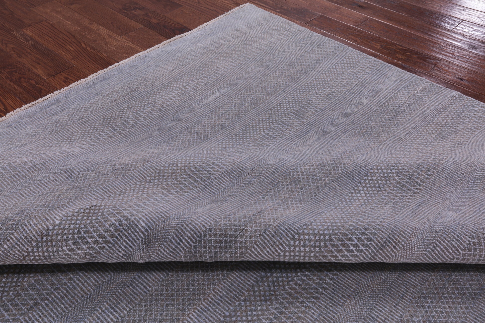 Grey Savannah Grass Hand Knotted Wool & Silk Rug - 8' 1" X 10' 3" - Golden Nile