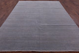Grey Savannah Grass Hand Knotted Wool & Silk Rug - 8' 1" X 10' 3" - Golden Nile