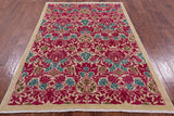 Ivory William Morris Handmade Wool Rug - 4' 10" X 7' 4" - Golden Nile