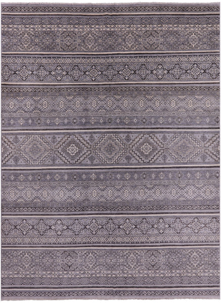 Tribal Khorjin Persian Gabbeh Handmade Wool Rug - 8' 10" X 11' 7" - Golden Nile