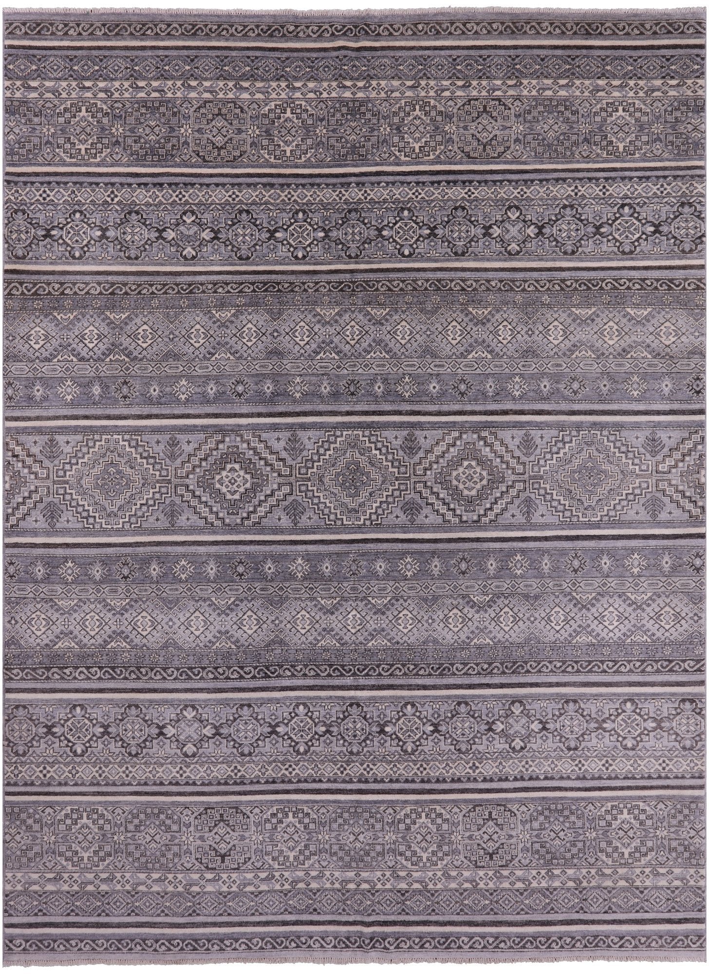 Tribal Khorjin Persian Gabbeh Handmade Wool Rug - 8' 10" X 11' 7" - Golden Nile