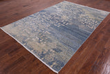 Modern Handmade Wool & Silk Rug - 6' 2" X 9' 0" - Golden Nile