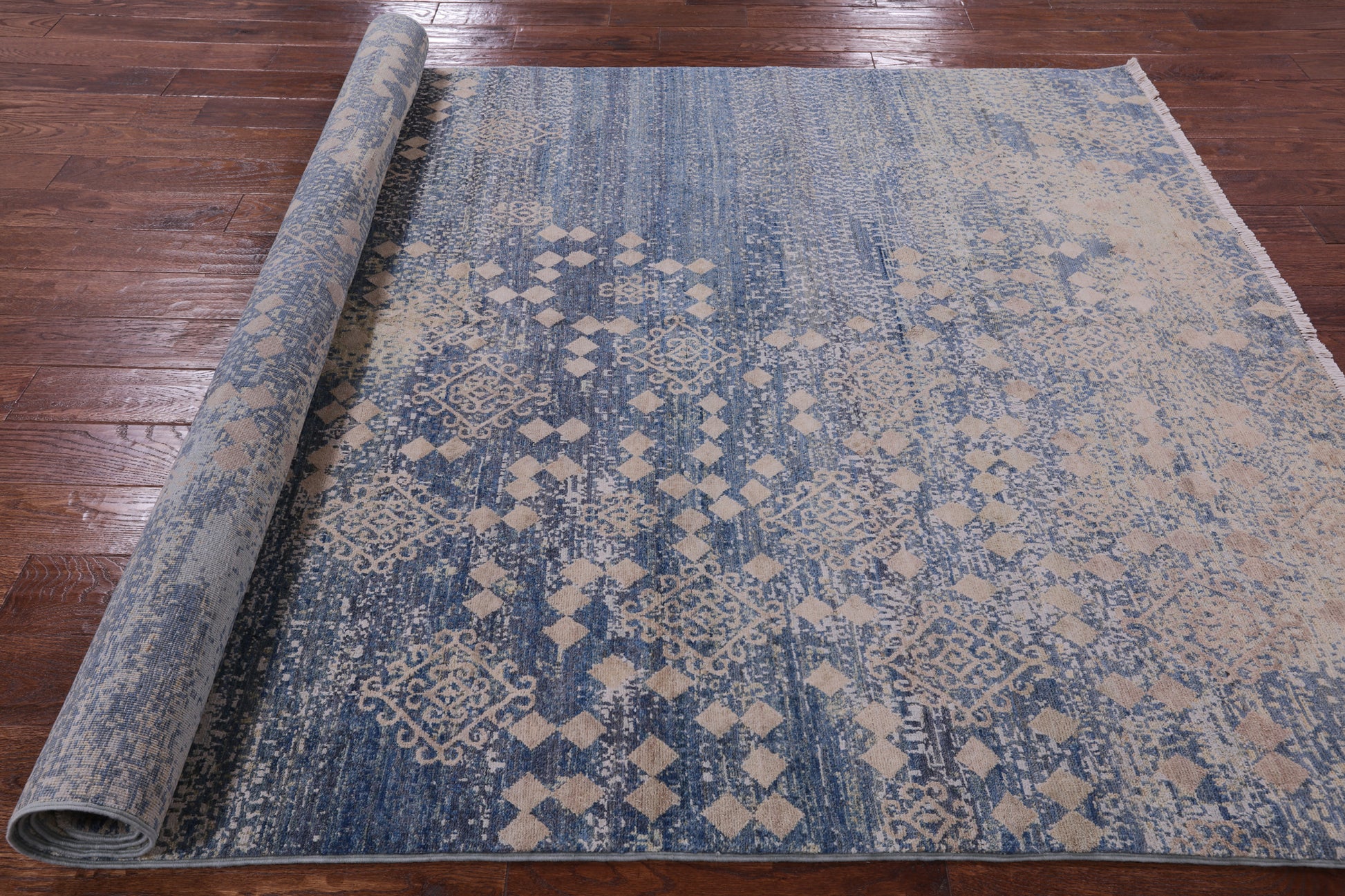 Modern Handmade Wool & Silk Rug - 6' 2" X 9' 0" - Golden Nile