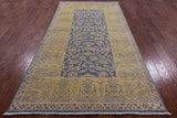 Blue William Morris Handmade Wool Rug - 5' 0" X 9' 10" - Golden Nile