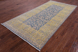 Blue William Morris Handmade Wool Rug - 5' 0" X 9' 10" - Golden Nile