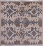 Ivory Square William Morris Hand Knotted Wool Rug - 6' 1" X 6' 2" - Golden Nile