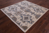 Ivory Square William Morris Hand Knotted Wool Rug - 6' 1" X 6' 2" - Golden Nile