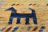 Tribal Gabbeh Handmade Wool Rug - 6' 10" X 9' 8" - Golden Nile
