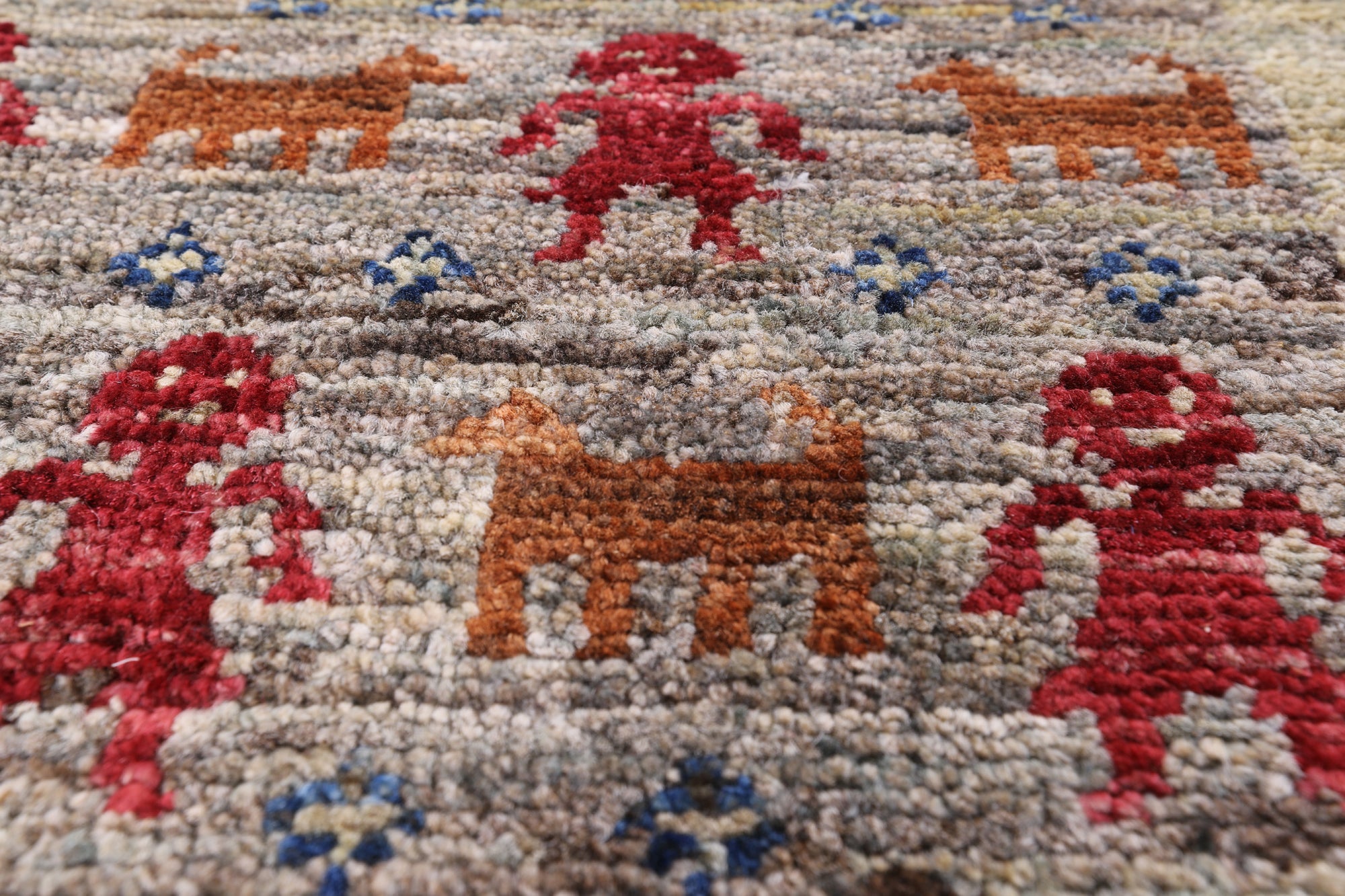 Tribal Gabbeh Handmade Wool Rug - 6' 10" X 9' 8" - Golden Nile
