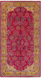 Pink William Morris Hand Knotted Wool Rug - 5' 3" X 9' 8" - Golden Nile