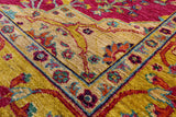 Pink William Morris Hand Knotted Wool Rug - 5' 3" X 9' 8" - Golden Nile