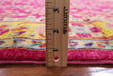 Pink William Morris Hand Knotted Wool Rug - 5' 3" X 9' 8" - Golden Nile