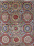 Geometric Persian Mamluk Hand Knotted Wool & Silk Rug - 8' 10" X 12' 0" - Golden Nile